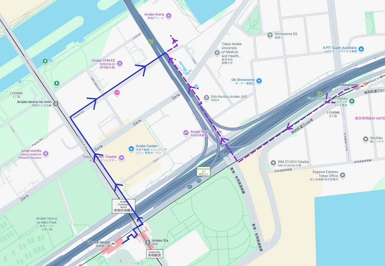 Rinkai Line Walking Routes